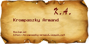 Krompaszky Armand névjegykártya